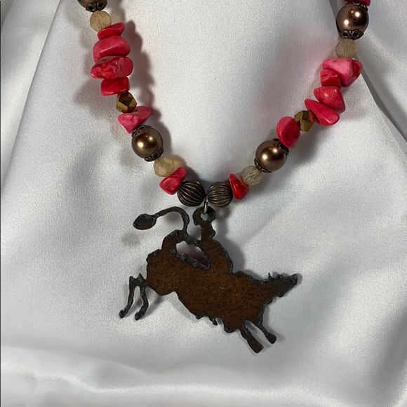 Western Custom Made Bullrider Necklace - Picture 5 of 5